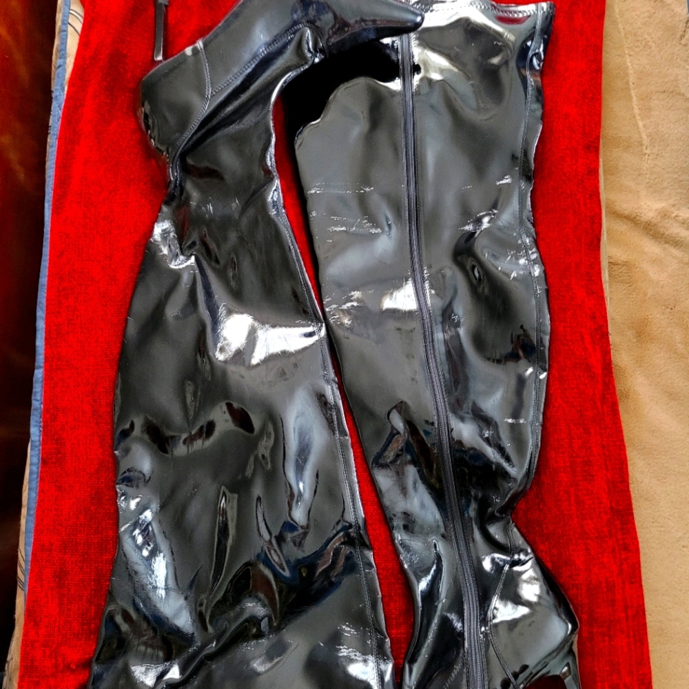 Patent Leather Thigh High Boots